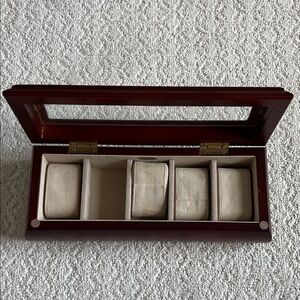 Elegant Wooden Watch Box with Glass Lid